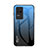 Coque Rebord Contour Silicone et Vitre Miroir Housse Etui Degrade Arc en Ciel LS1 pour Xiaomi Poco F4 5G Bleu