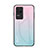 Coque Rebord Contour Silicone et Vitre Miroir Housse Etui Degrade Arc en Ciel LS1 pour Xiaomi Poco F4 5G Cyan