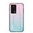 Coque Rebord Contour Silicone et Vitre Miroir Housse Etui Degrade Arc en Ciel LS1 pour Xiaomi Poco F5 Pro 5G Cyan