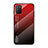 Coque Rebord Contour Silicone et Vitre Miroir Housse Etui Degrade Arc en Ciel LS1 pour Xiaomi Poco M3 Rouge