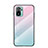 Coque Rebord Contour Silicone et Vitre Miroir Housse Etui Degrade Arc en Ciel LS1 pour Xiaomi Poco M5S Cyan