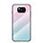 Coque Rebord Contour Silicone et Vitre Miroir Housse Etui Degrade Arc en Ciel LS1 pour Xiaomi Poco X3 NFC Cyan