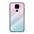 Coque Rebord Contour Silicone et Vitre Miroir Housse Etui Degrade Arc en Ciel LS1 pour Xiaomi Redmi 10X 4G Cyan