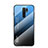 Coque Rebord Contour Silicone et Vitre Miroir Housse Etui Degrade Arc en Ciel LS1 pour Xiaomi Redmi 9 Prime India Bleu