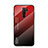 Coque Rebord Contour Silicone et Vitre Miroir Housse Etui Degrade Arc en Ciel LS1 pour Xiaomi Redmi 9 Prime India Rouge