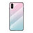 Coque Rebord Contour Silicone et Vitre Miroir Housse Etui Degrade Arc en Ciel LS1 pour Xiaomi Redmi 9A Cyan