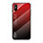 Coque Rebord Contour Silicone et Vitre Miroir Housse Etui Degrade Arc en Ciel LS1 pour Xiaomi Redmi 9i Rouge