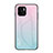 Coque Rebord Contour Silicone et Vitre Miroir Housse Etui Degrade Arc en Ciel LS1 pour Xiaomi Redmi A2 Plus Cyan