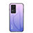 Coque Rebord Contour Silicone et Vitre Miroir Housse Etui Degrade Arc en Ciel LS1 pour Xiaomi Redmi K40S 5G Violet Clair