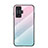 Coque Rebord Contour Silicone et Vitre Miroir Housse Etui Degrade Arc en Ciel LS1 pour Xiaomi Redmi K50 Gaming 5G Cyan