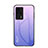 Coque Rebord Contour Silicone et Vitre Miroir Housse Etui Degrade Arc en Ciel LS1 pour Xiaomi Redmi K60E 5G Violet Clair