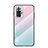 Coque Rebord Contour Silicone et Vitre Miroir Housse Etui Degrade Arc en Ciel LS1 pour Xiaomi Redmi Note 10 Pro Max Cyan