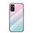 Coque Rebord Contour Silicone et Vitre Miroir Housse Etui Degrade Arc en Ciel LS1 pour Xiaomi Redmi Note 10T 5G Cyan