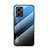 Coque Rebord Contour Silicone et Vitre Miroir Housse Etui Degrade Arc en Ciel LS1 pour Xiaomi Redmi Note 11E 5G Bleu