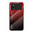 Coque Rebord Contour Silicone et Vitre Miroir Housse Etui Degrade Arc en Ciel LS1 pour Xiaomi Redmi Note 11E Pro 5G Rouge