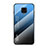 Coque Rebord Contour Silicone et Vitre Miroir Housse Etui Degrade Arc en Ciel LS1 pour Xiaomi Redmi Note 9 Pro Max Bleu