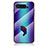 Coque Rebord Contour Silicone et Vitre Miroir Housse Etui Degrade Arc en Ciel LS2 pour Asus ROG Phone 5s Bleu