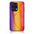 Coque Rebord Contour Silicone et Vitre Miroir Housse Etui Degrade Arc en Ciel LS2 pour Huawei Honor X7a Orange