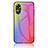 Coque Rebord Contour Silicone et Vitre Miroir Housse Etui Degrade Arc en Ciel LS2 pour Oppo A17 Petit