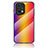 Coque Rebord Contour Silicone et Vitre Miroir Housse Etui Degrade Arc en Ciel LS2 pour Oppo Find X5 Pro 5G Orange