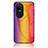 Coque Rebord Contour Silicone et Vitre Miroir Housse Etui Degrade Arc en Ciel LS2 pour Oppo Reno10 Pro 5G Orange