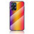 Coque Rebord Contour Silicone et Vitre Miroir Housse Etui Degrade Arc en Ciel LS2 pour Oppo Reno7 Pro 5G Orange