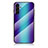 Coque Rebord Contour Silicone et Vitre Miroir Housse Etui Degrade Arc en Ciel LS2 pour Samsung Galaxy A04s Bleu