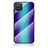 Coque Rebord Contour Silicone et Vitre Miroir Housse Etui Degrade Arc en Ciel LS2 pour Samsung Galaxy A12 Bleu