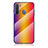Coque Rebord Contour Silicone et Vitre Miroir Housse Etui Degrade Arc en Ciel LS2 pour Samsung Galaxy A21 European Orange