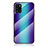 Coque Rebord Contour Silicone et Vitre Miroir Housse Etui Degrade Arc en Ciel LS2 pour Samsung Galaxy A31 Bleu