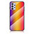 Coque Rebord Contour Silicone et Vitre Miroir Housse Etui Degrade Arc en Ciel LS2 pour Samsung Galaxy A32 4G Orange