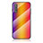 Coque Rebord Contour Silicone et Vitre Miroir Housse Etui Degrade Arc en Ciel LS2 pour Samsung Galaxy A41 SC-41A Orange