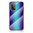 Coque Rebord Contour Silicone et Vitre Miroir Housse Etui Degrade Arc en Ciel LS2 pour Samsung Galaxy A52 4G Bleu