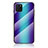 Coque Rebord Contour Silicone et Vitre Miroir Housse Etui Degrade Arc en Ciel LS2 pour Samsung Galaxy A81 Bleu