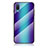 Coque Rebord Contour Silicone et Vitre Miroir Housse Etui Degrade Arc en Ciel LS2 pour Samsung Galaxy M02 Bleu