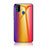 Coque Rebord Contour Silicone et Vitre Miroir Housse Etui Degrade Arc en Ciel LS2 pour Samsung Galaxy M21 Orange