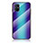 Coque Rebord Contour Silicone et Vitre Miroir Housse Etui Degrade Arc en Ciel LS2 pour Samsung Galaxy M31s Bleu