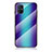 Coque Rebord Contour Silicone et Vitre Miroir Housse Etui Degrade Arc en Ciel LS2 pour Samsung Galaxy M51 Bleu