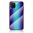 Coque Rebord Contour Silicone et Vitre Miroir Housse Etui Degrade Arc en Ciel LS2 pour Samsung Galaxy M60s Bleu