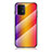 Coque Rebord Contour Silicone et Vitre Miroir Housse Etui Degrade Arc en Ciel LS2 pour Samsung Galaxy M80S Orange