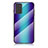 Coque Rebord Contour Silicone et Vitre Miroir Housse Etui Degrade Arc en Ciel LS2 pour Samsung Galaxy Note 20 5G Bleu