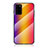 Coque Rebord Contour Silicone et Vitre Miroir Housse Etui Degrade Arc en Ciel LS2 pour Samsung Galaxy S20 Plus 5G Orange