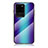 Coque Rebord Contour Silicone et Vitre Miroir Housse Etui Degrade Arc en Ciel LS2 pour Samsung Galaxy S20 Ultra 5G Bleu