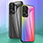 Coque Rebord Contour Silicone et Vitre Miroir Housse Etui Degrade Arc en Ciel LS2 pour Xiaomi Redmi Note 12 Turbo 5G Petit