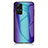 Coque Rebord Contour Silicone et Vitre Miroir Housse Etui Degrade Arc en Ciel LS2 pour Xiaomi Redmi Note 12S Bleu