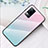 Coque Rebord Contour Silicone et Vitre Miroir Housse Etui Degrade Arc en Ciel LS4 pour Vivo V21e 4G Cyan