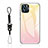 Coque Rebord Contour Silicone et Vitre Miroir Housse Etui Degrade Arc en Ciel M01 pour Apple iPhone 13 Pro Max Jaune