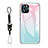 Coque Rebord Contour Silicone et Vitre Miroir Housse Etui Degrade Arc en Ciel M01 pour Apple iPhone 14 Pro Cyan