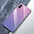 Coque Rebord Contour Silicone et Vitre Miroir Housse Etui Degrade Arc en Ciel M01 pour Apple iPhone X Violet