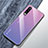 Coque Rebord Contour Silicone et Vitre Miroir Housse Etui Degrade Arc en Ciel M01 pour Huawei P30 Violet